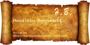 Hendlein Bernadett névjegykártya