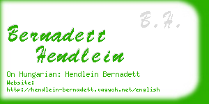 bernadett hendlein business card